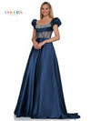 Prom Dresses Long Formal Satin Pocket Prom Ball Gown Teal