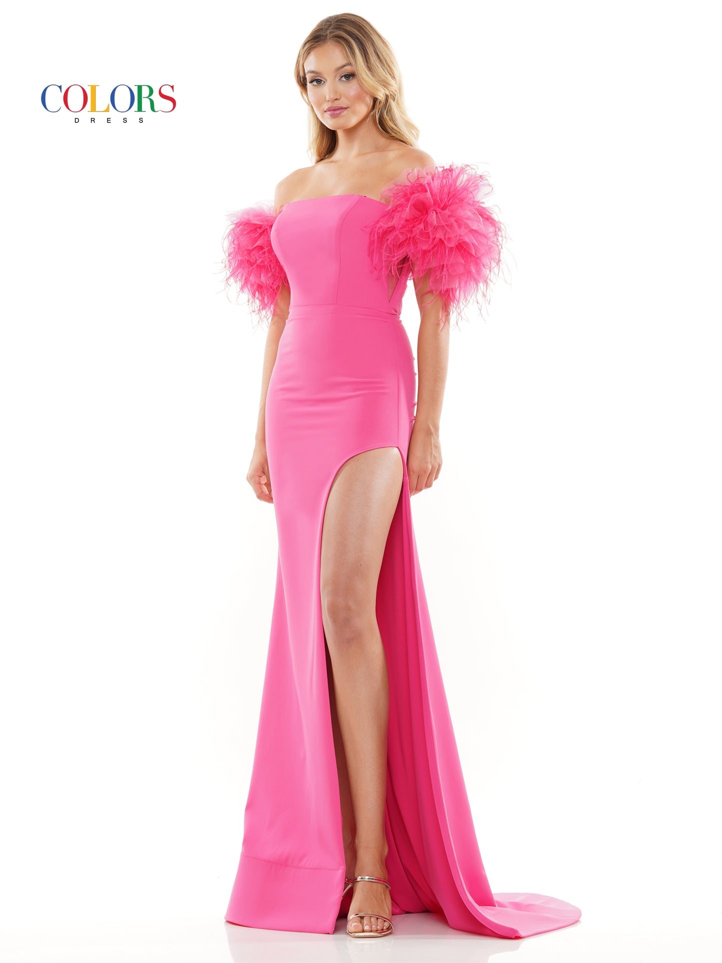 Prom Dresses Long Off Shoulder Formal Fitted Prom Dress Hot Pink