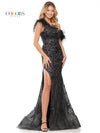 Prom Dresses Long One Shoulder Fitted Feather Prom Dress Black