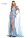 Prom Dresses Long Formal Glitter Mesh Prom Dress Blue