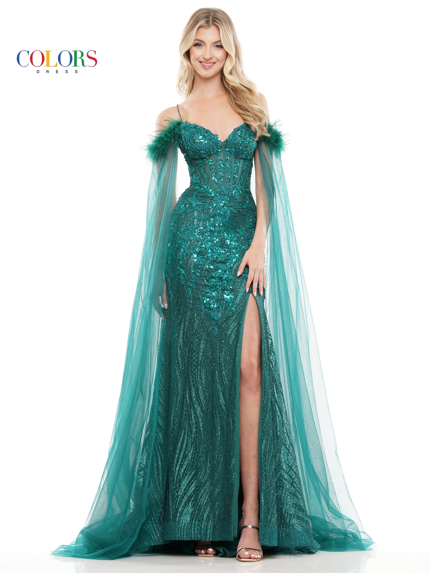 Prom Dresses Long Formal Glitter Mesh Prom Dress Deep Green