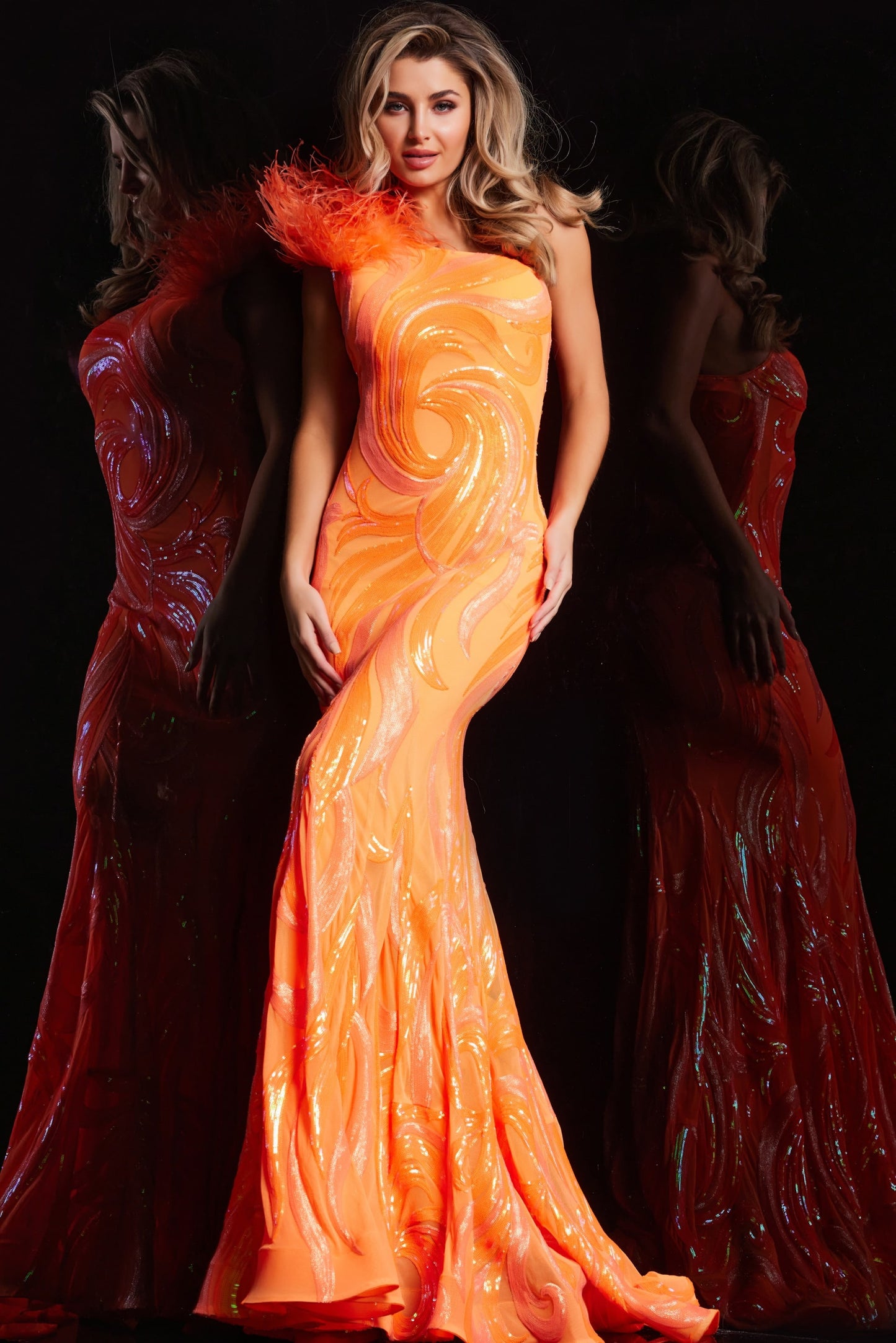 Prom Dresses Fitted Long Formal Prom Dress Orange