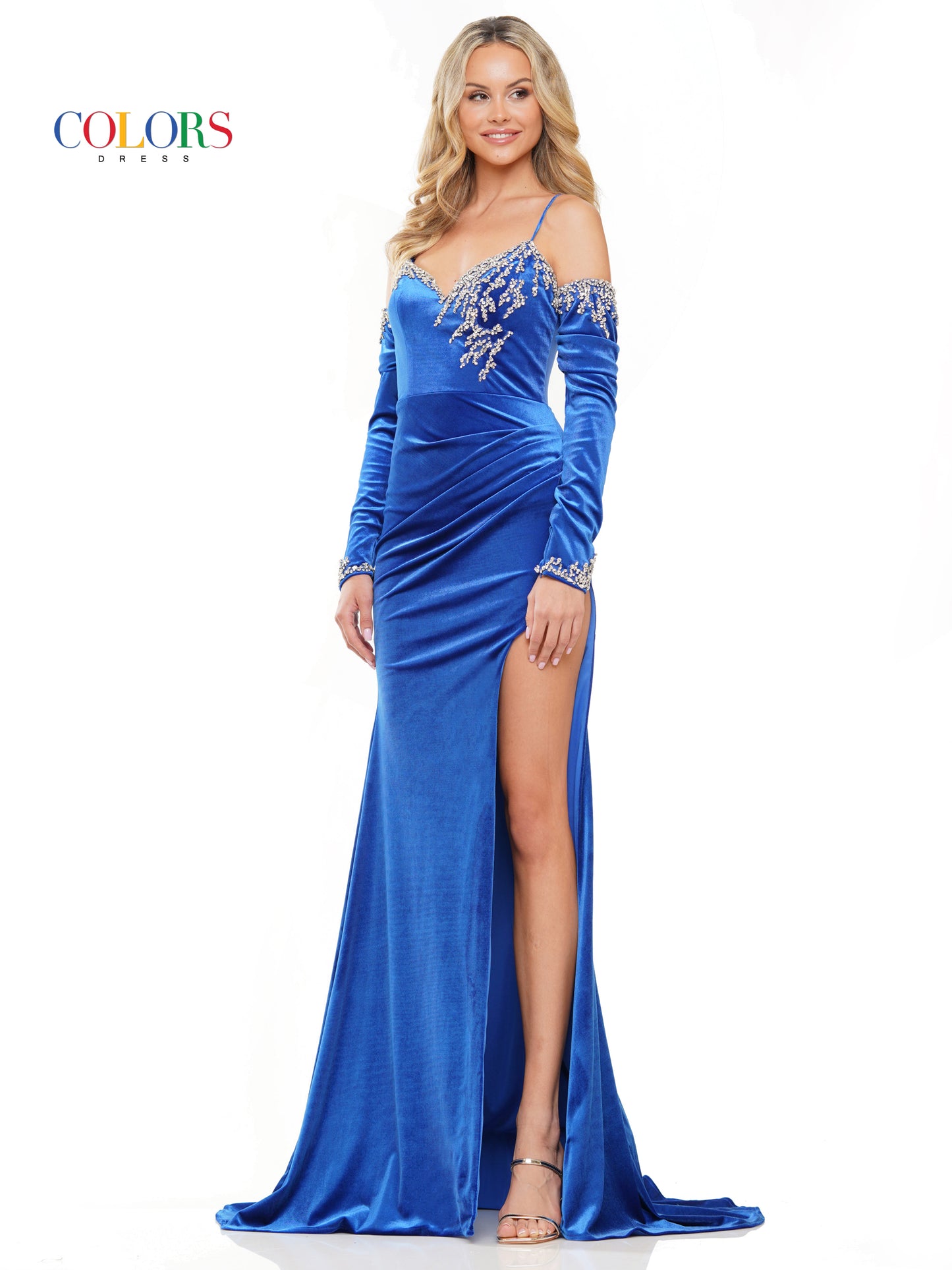 Prom Dresses Long Formal Fitted Velvet Prom Dress Royal