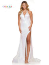 Prom Dresses Long Halter Sequin Fitted Prom Dress Off White