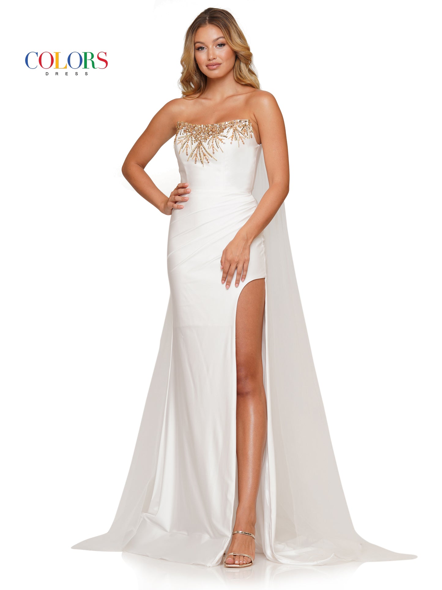 Prom Dresses Long Formal Fitted Satin Prom Dress White