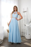 Long Formal Halter Chiffon Bridesmaids Dress