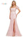 Prom Dresses Long Formal Fitted Sequin Mesh Prom Dress Pink