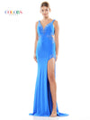 Prom Dresses Long Sleeveless Fitted satin Prom Dress Royal