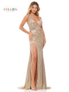 Prom Dresses Long Sleeveless Formal Glitter Prom Dress Gold