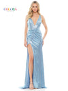 Prom Dresses Long Sleeveless Formal Glitter Prom Dress Blue