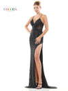 Prom Dresses Long Sequin Corset Bodice Cross Back Prom Dress  Black