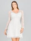 Cocktail Dresses Long Sleeve A-Line Cocktail Dress Ivory