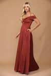 Long Formal Off Shoulder Bridesmaid Dress