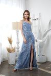 Long One Shoulder Formal Fitted Prom Dress