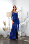 Long One Shoulder Formal Fitted Prom Dress