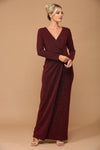 Long Mother of the Bride Formal Metallic Dress