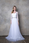 Long 3/4 Sleeve Bridal Gown Wedding Dress