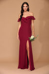 Long Off Shoulder Formal Bridesmaids Chiffon Dress