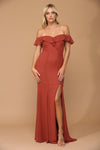 Long Off Shoulder Formal Bridesmaids Chiffon Dress