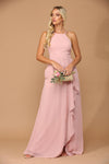 Long Halter Formal Chiffon Bridesmaids Dress