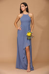 Long Halter Formal Chiffon Bridesmaids Dress