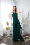 Long Halter Formal Chiffon Bridesmaids Dress