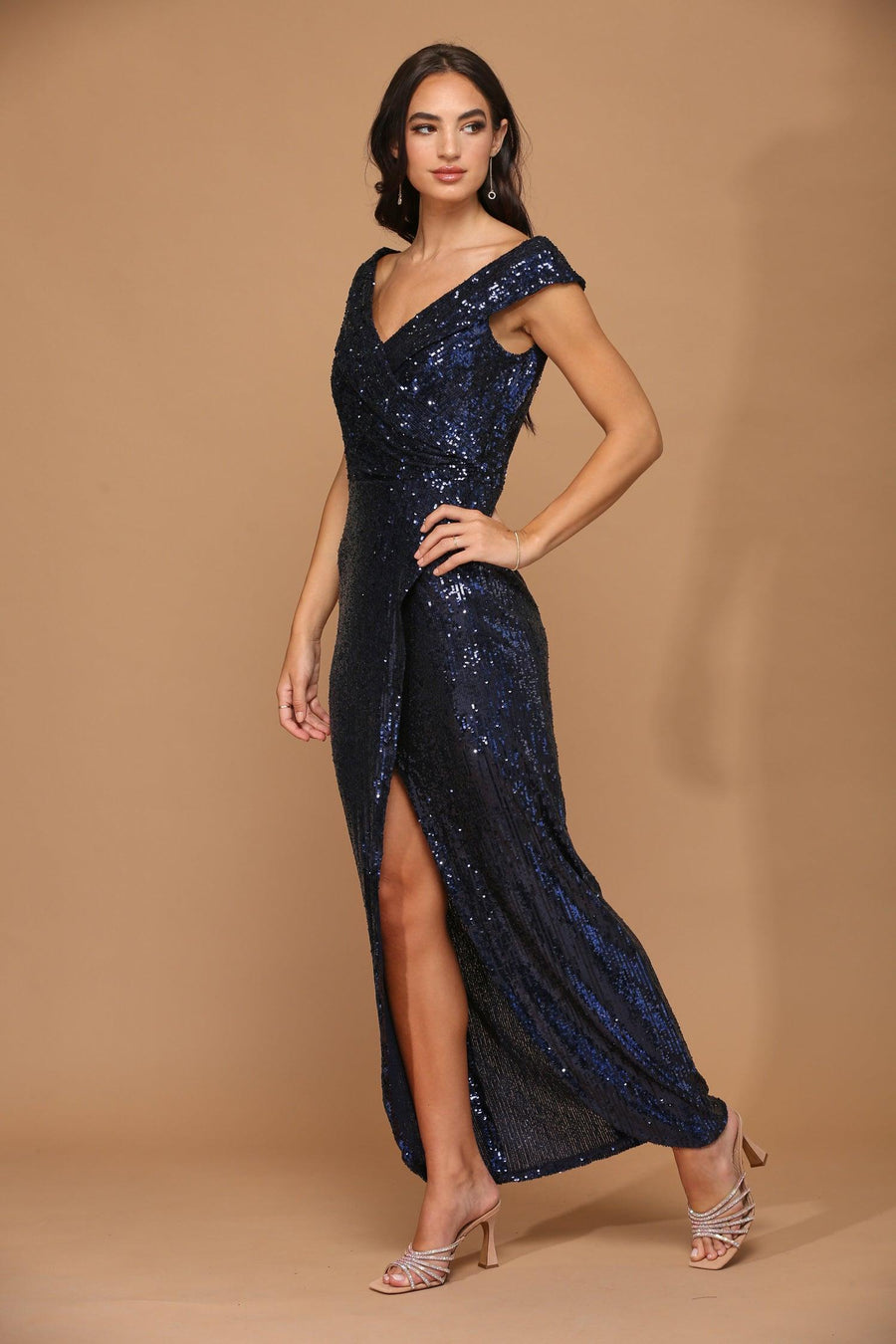 Long Off Shoulder Formal Evening Gown