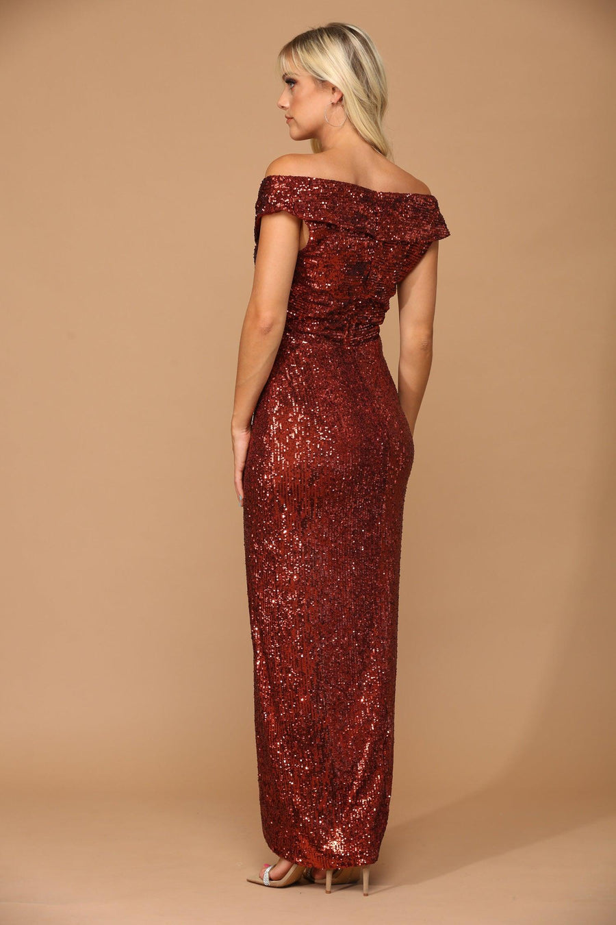 Long Off Shoulder Formal Evening Gown