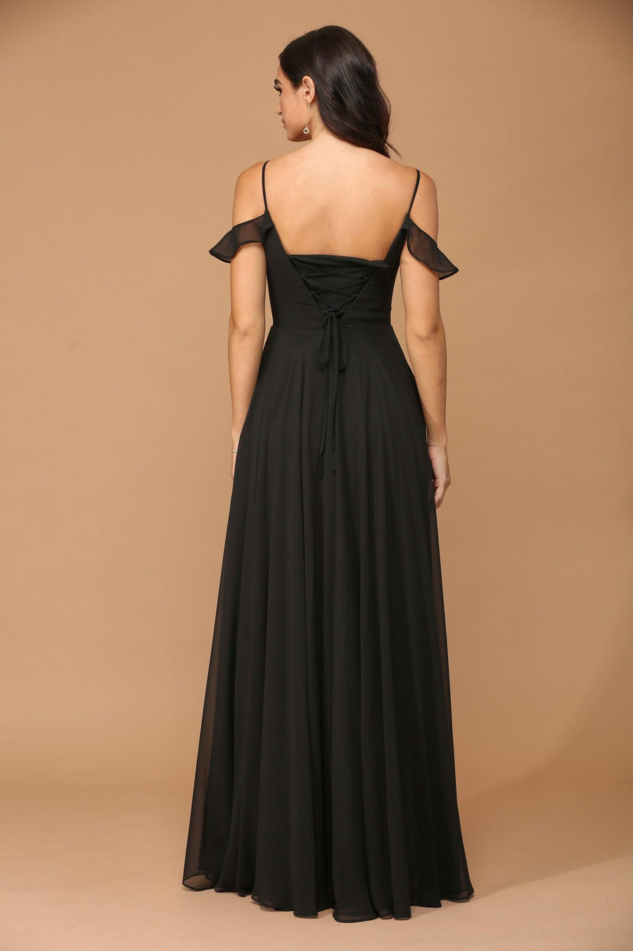 Long Off Shoulder Formal Chiffon Bridesmaids Dress