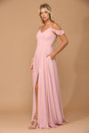 Long Off Shoulder Formal Chiffon Bridesmaids Dress