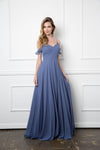 Long Off Shoulder Formal Chiffon Bridesmaids Dress