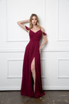 Long Off Shoulder Formal Chiffon Bridesmaids Dress