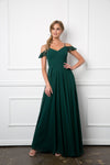 Long Off Shoulder Formal Chiffon Bridesmaids Dress