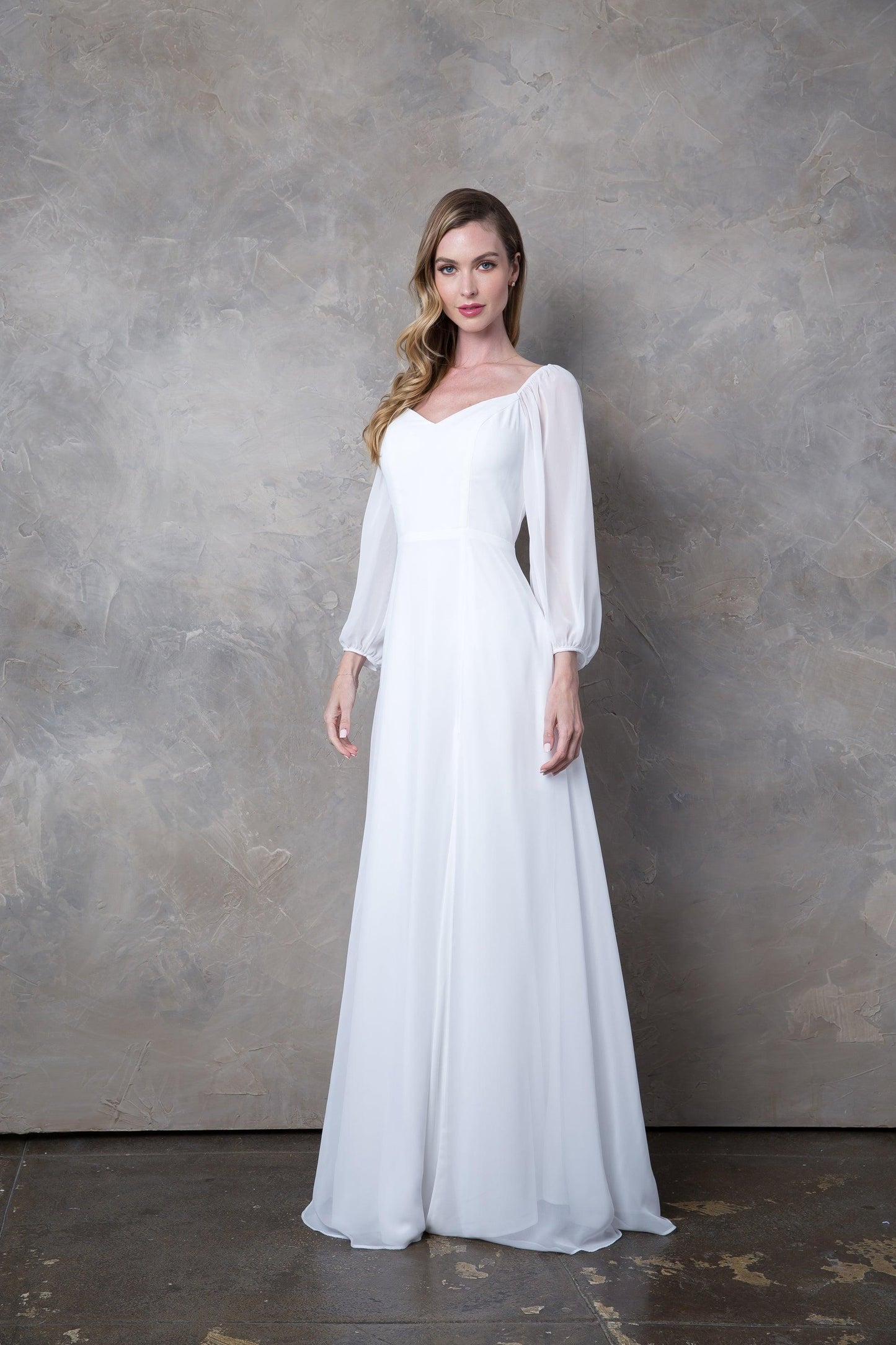 Long Sleeve Formal Chiffon Dress Sale