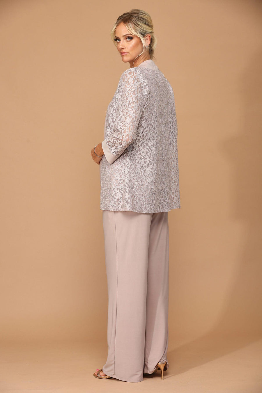 Long Formal Mother of the Bride Jacket Pant Suit