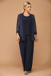 Long Formal Mother of the Bride Jacket Pant Suit