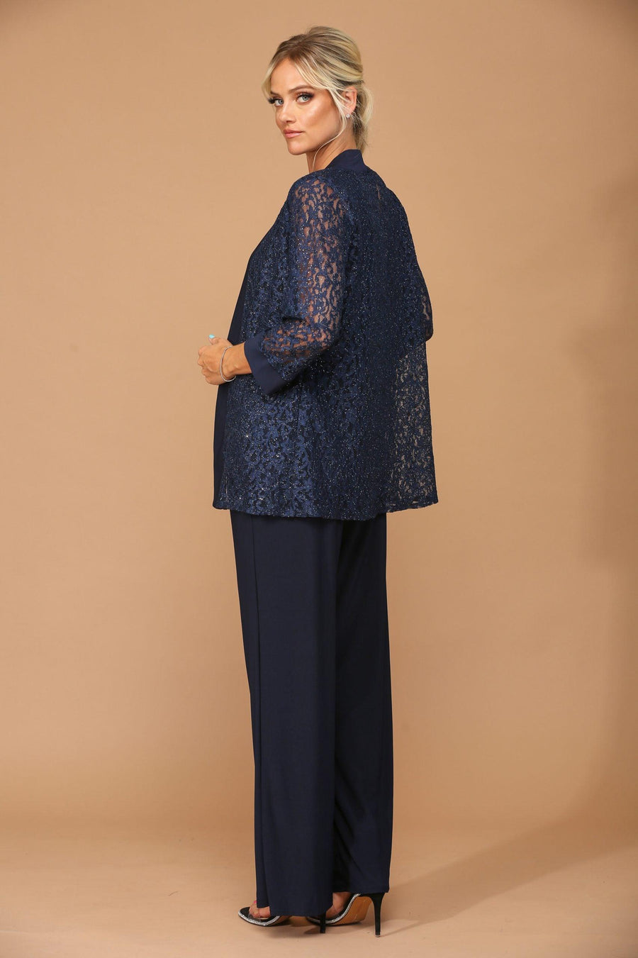 Long Formal Mother of the Bride Jacket Pant Suit