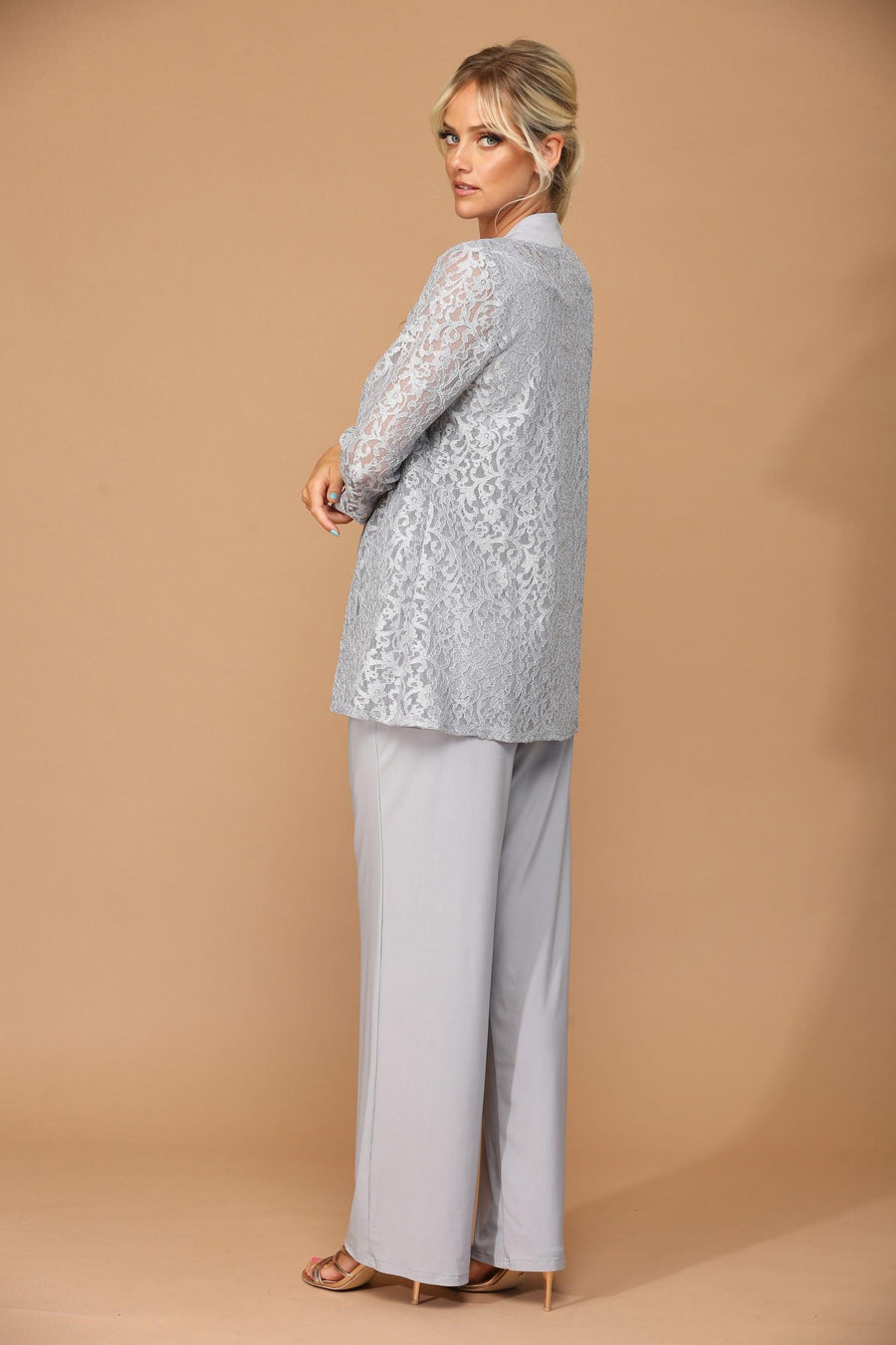 Long Formal Mother of the Bride Jacket Pant Suit