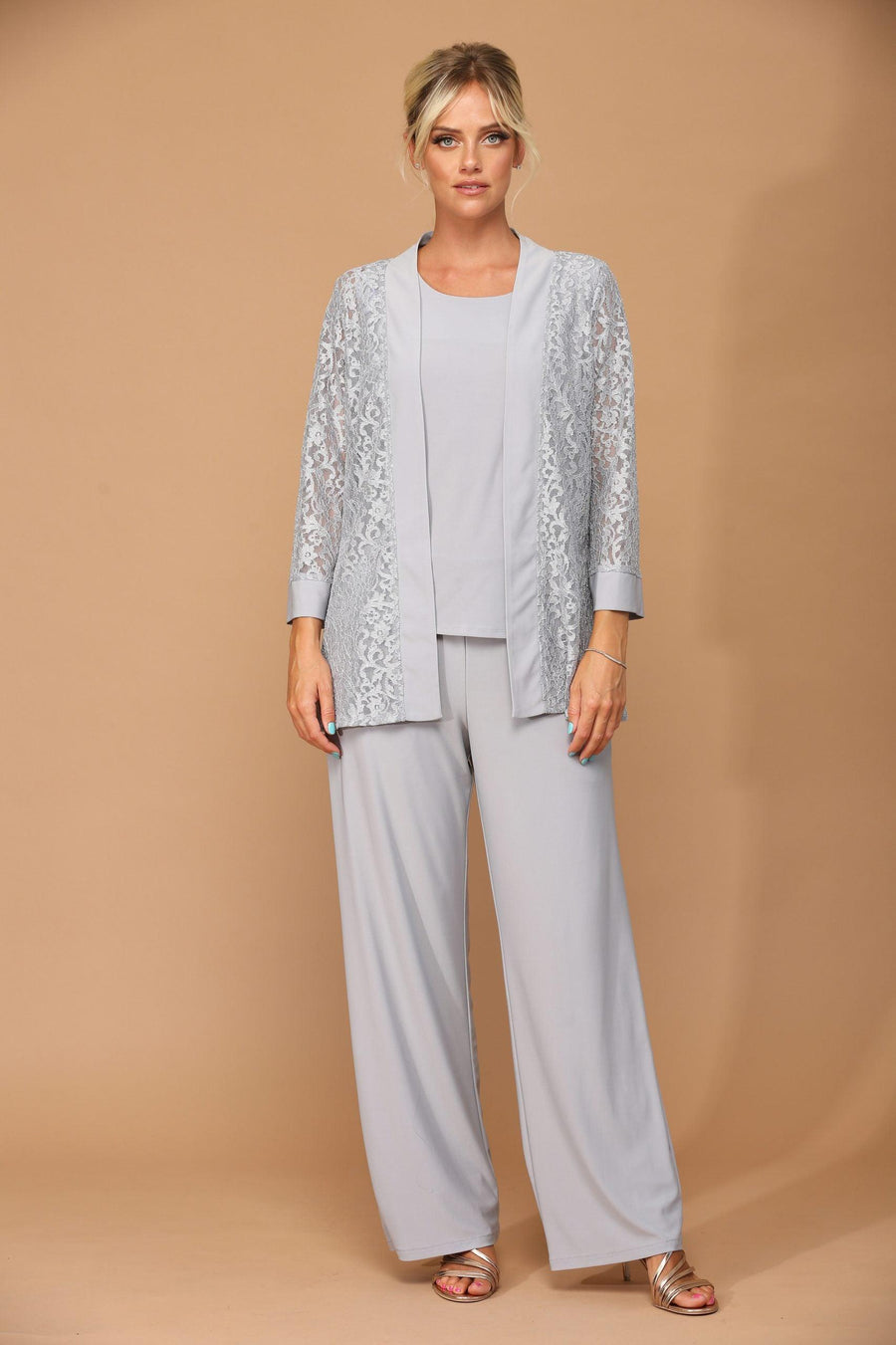 Long Formal Mother of the Bride Jacket Pant Suit