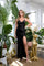 Long Spaghetti Strap Formal Evening Prom Gown Black