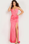 Prom Dresses Corset Ruched Long Formal Prom Dress Hot Pink