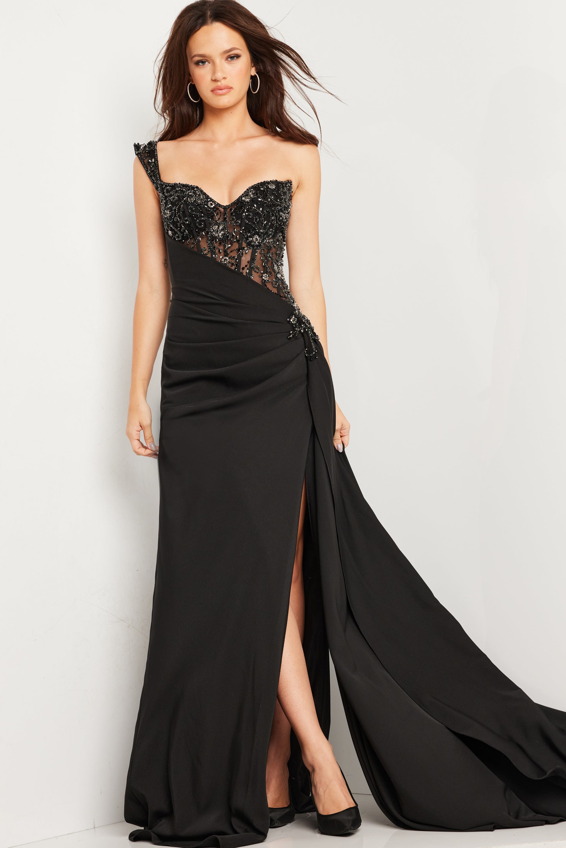 Black Jovani 37094 Long Formal Prom Dress for $945.0 – The Dress Outlet