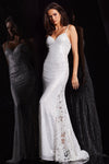 Prom Dresses Long Spaghetti Strap Fitted Prom Dress White