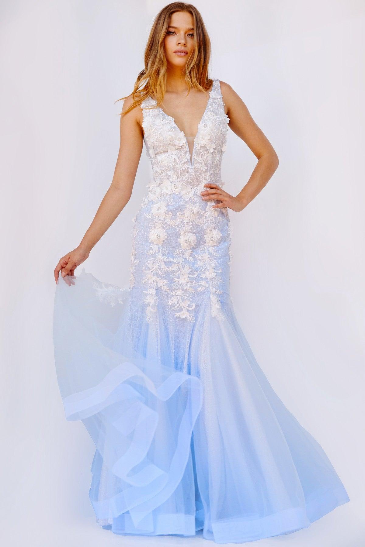 Prom Dresses Long Sleeveless Mermaid Prom Dress Light Blue