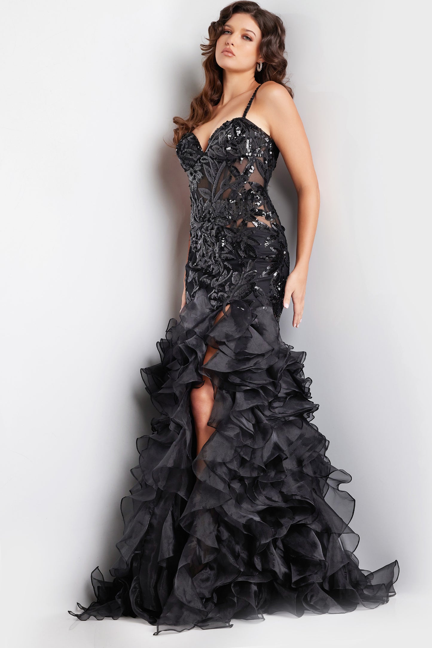 Prom Dresses Long Formal Ruffle Mermaid Prom Dress Black