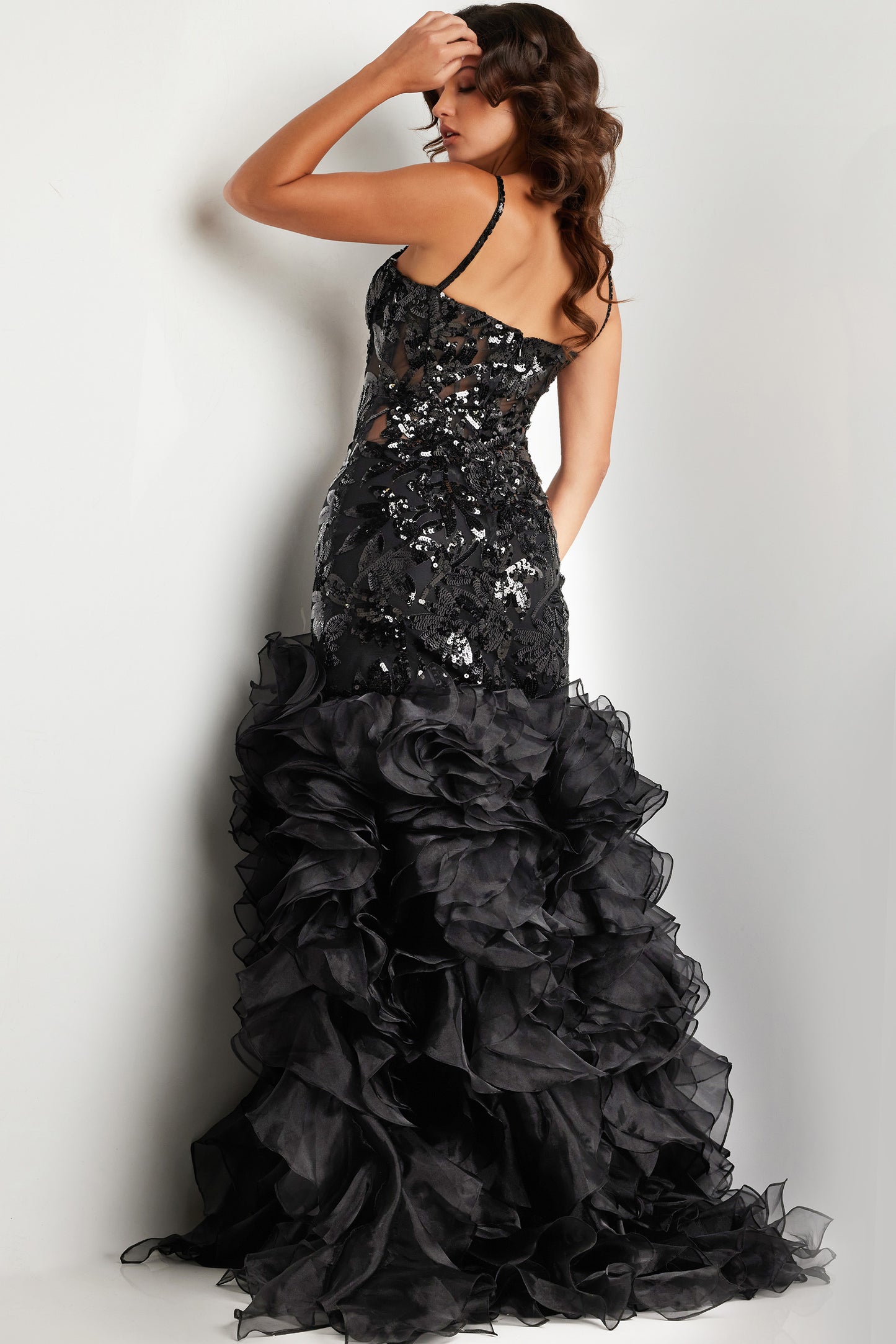 Prom Dresses Long Formal Ruffle Mermaid Prom Dress Black