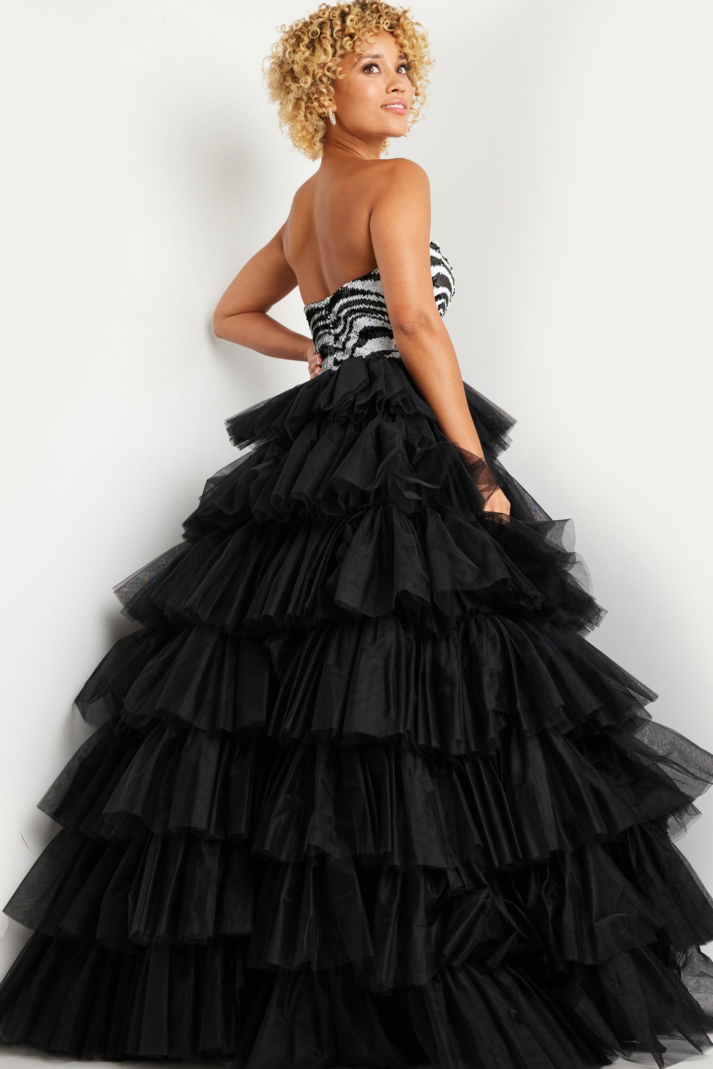 Prom Dresses Prom Formal Long Ball Gown Black/White