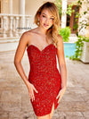 Cocktail Dresses Short Strapless Homecoming Dress RED