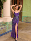 Prom Dresses Long Sequin Prom Fitted Formal Dress Purple