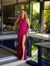 Prom Dresses Long Fitted Formal Beaded Prom Dress Fuchsia